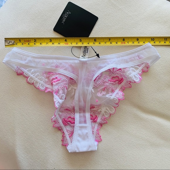 ACOUSMA French Lux Lingerie Paris Brazilian Floral Nylon Thongs 🇫🇷 - Picture 8 of 16